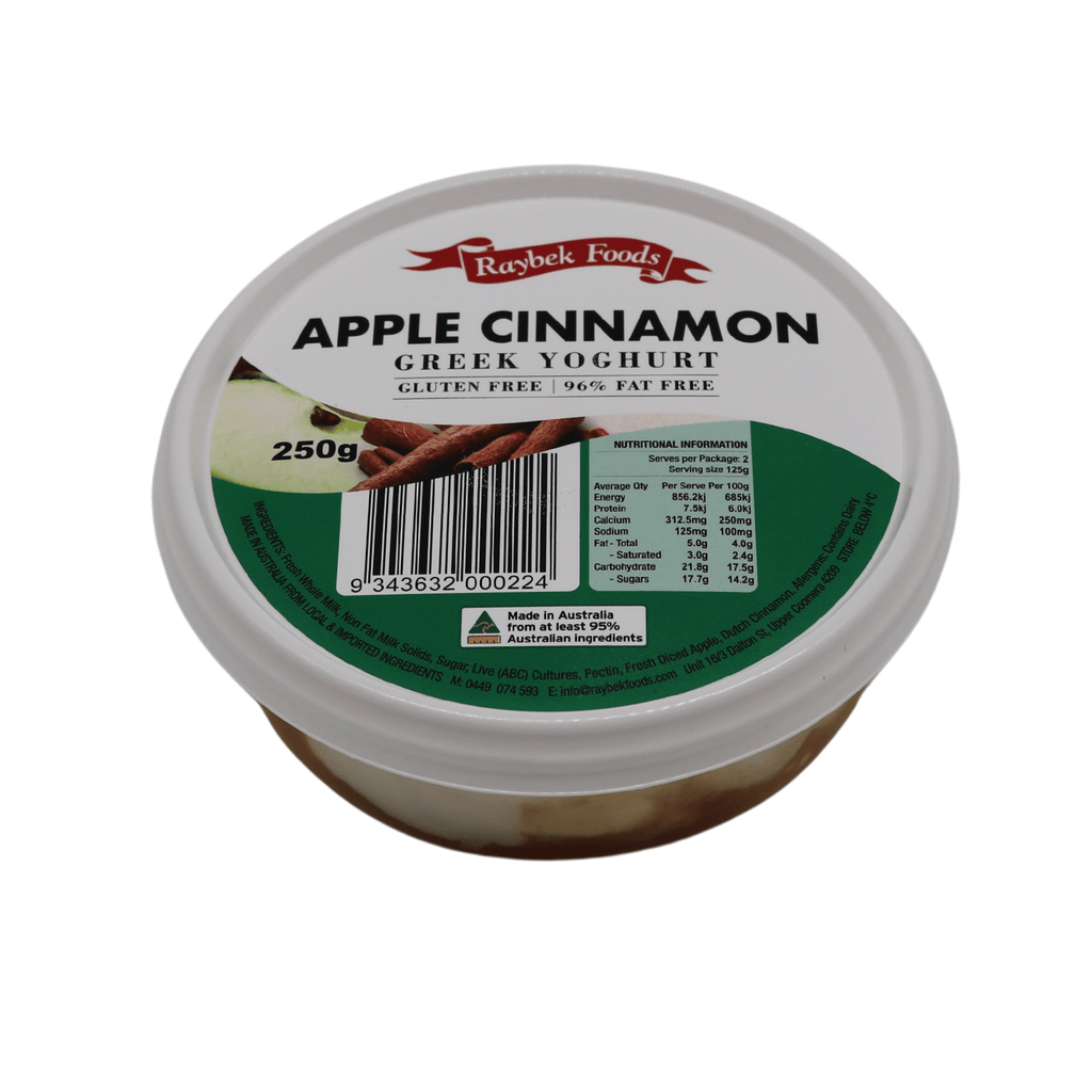 Apple & Cinnamon Greek Yoghurt (250g OR 1kg) (Raybek Foods) Butcher Baker Grocer