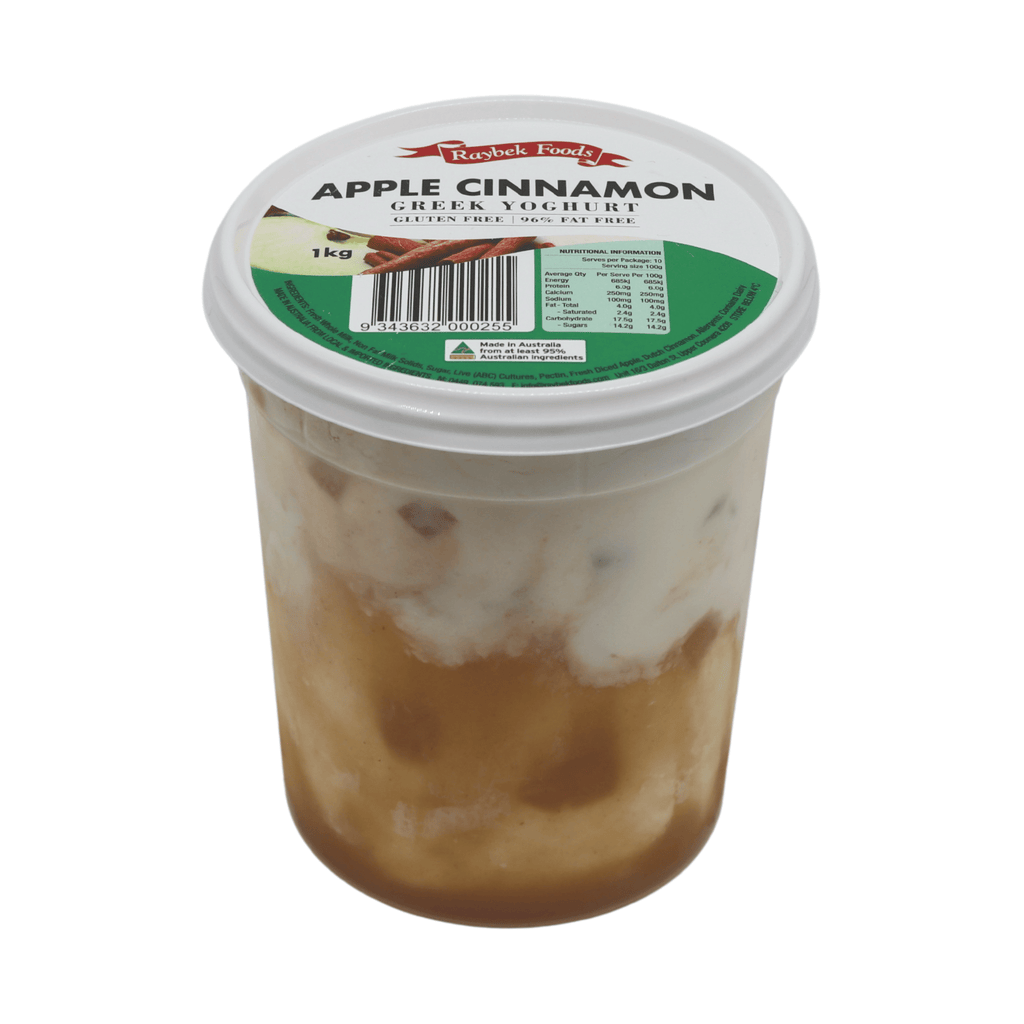 Apple & Cinnamon Greek Yoghurt (250g OR 1kg) (Raybek Foods) Butcher Baker Grocer