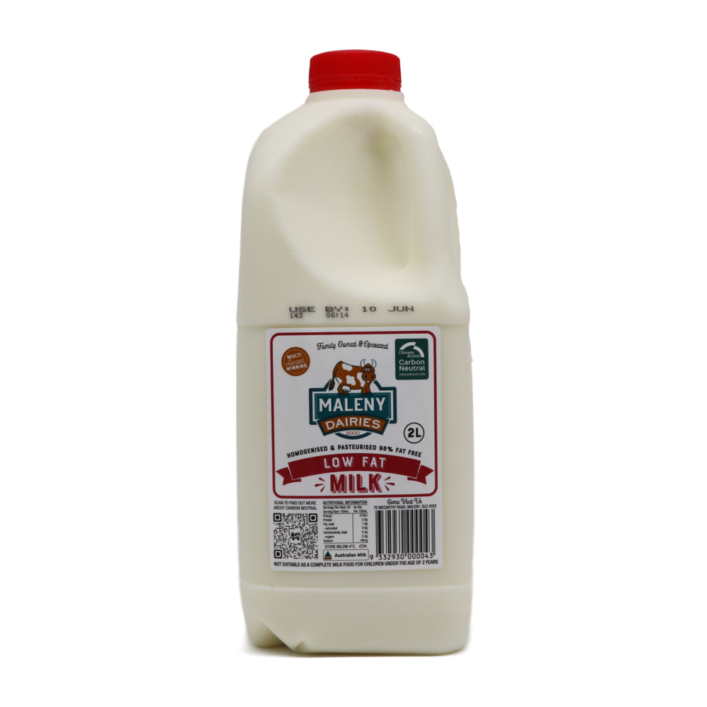 Milk - Low Fat 2L (Maleny Dairies) Butcher Baker Grocer
