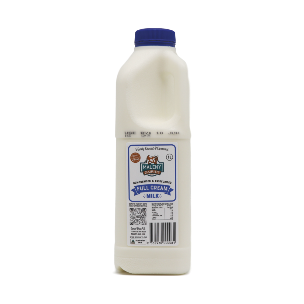 Milk - Full Cream 1L (Maleny Dairies) Butcher Baker Grocer