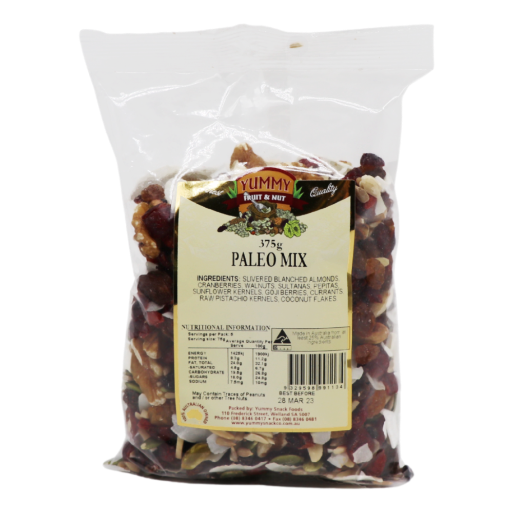 Paleo Mix 375g (Yummy Fruit & Nut) Butcher Baker Grocer