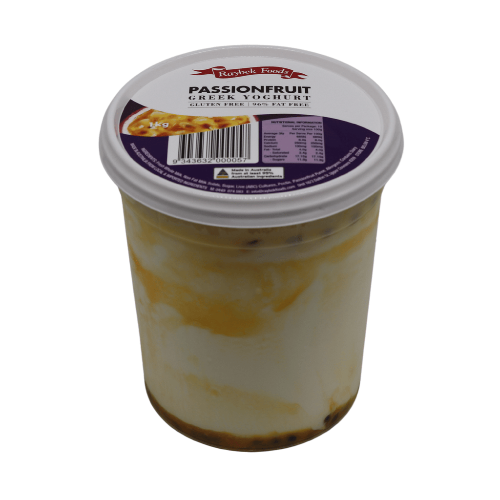 Passionfruit Greek Yoghurt (250g OR 1kg) (Raybek Foods) Butcher Baker Grocer