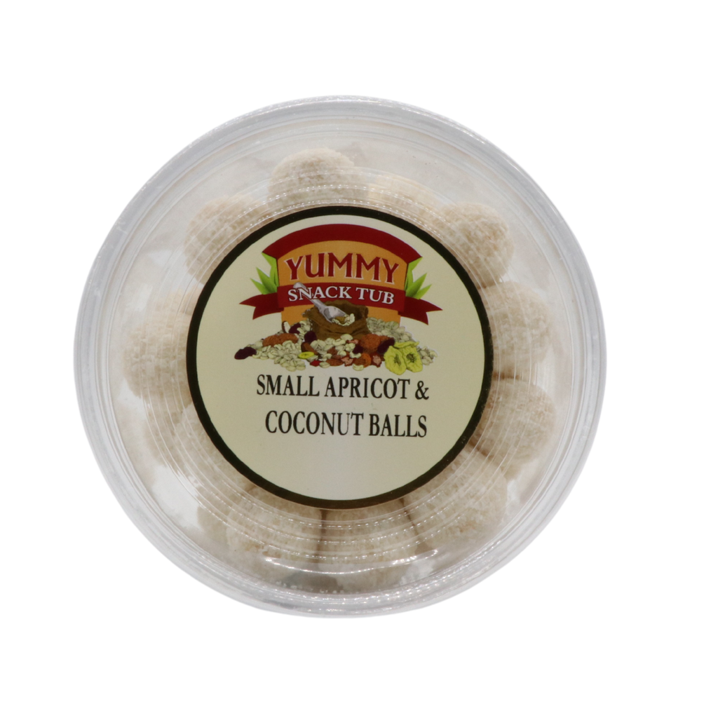 Small Apricot & Coconut Balls Snack Tub (Yummy) Butcher Baker Grocer